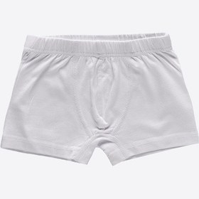 Resim Malabadi Erkek Çocuk Beyaz 3 Lü Paket Pamuk Elastan Boxer 209 
