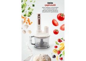 Resim Özbience Çok Fonksiyonlu Mutfak Robotu Seti: El Blenderı, Doğrayıcı, Rende ve Çırpıcı 