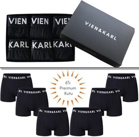Resim VIEN&KARL 6'lı Premium Kutu, Erkek Boxer, Pamuklu, Likralı, Erkek İç Çamaşırı Külot 