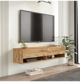 Resim Aven Tv Ünitesi Tv Sehpası Raflı Kapaklı 140cm Çam Ave11-a Atlantik Çam 