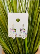 Resim 1PARÇAMAVİ Unicorn Klipsli Çocuk Küpesi - Deliksiz Çocuk Küpe 