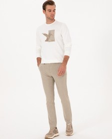 Resim Cacharel Bej Slim Fit Yün Karışımlı Kanvas Pantolon 
