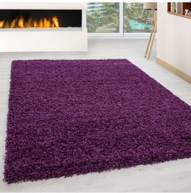 Resim Soft Shaggy Halı 3 Cm Uzun Ve Yüksek Tüylü Düz Lila Çocuk Odası Oturma Odası Salon Mutfak Halısı 