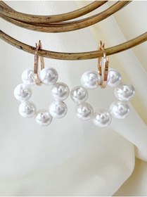 Resim Roze & More Mayorka Incili Küpe Nikah Küpesi Gelin Küpesi 