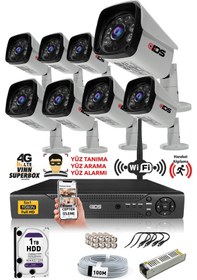 Resim Ids - 8 Kameralı 1080P Fullhd 5Mp Sony Lensli Kamera Seti - 2027 