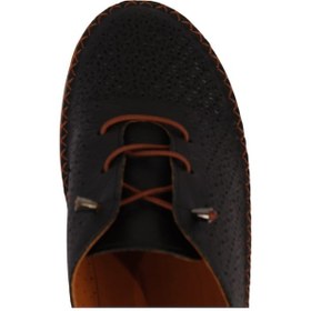 Resim Kadın Hakiki Deri Konforlu Nefes Alan Esnek Tabanlı Ayakkabı Napa-8208l Siyah 