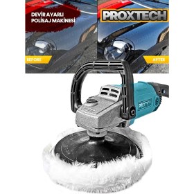 Resim Proxtech Profesyonel Yüksek Devirli PROX4000 6 Kademeli Devirli Parlatma Zımpara Pasta Cila Polisaj Makinesi 