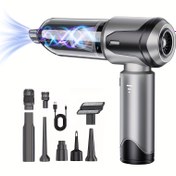 Resim Kablosuz Taşınabilir Yüksek Emişli 16000PA Brushless Motor El Tipi Süpürge ile 3 Vites, LED Güç Göstergesi ve 3 Lityum Pil - Ev ve Araba Kullanımı için İdeal, Araba Temizleme Aksesuarı | Modern Süpürge Tasarımı | Dayanıklı Yapı, Süpürge 