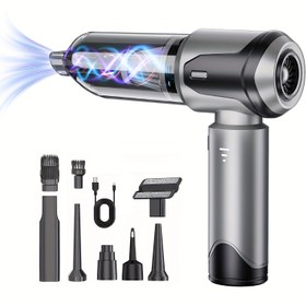 Resim Kablosuz Taşınabilir Yüksek Emişli 16000PA Brushless Motor El Tipi Süpürge ile 3 Vites, LED Güç Göstergesi ve 3 Lityum Pil - Ev ve Araba Kullanımı için İdeal, Araba Temizleme Aksesuarı | Modern Süpürge Tasarımı | Dayanıklı Yapı, Süpürge 