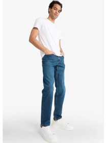 Resim Defacto Slim Tapered Fit Dar Kalıp Normal Bel Daralan Paça Jean Pantolon G1307ax25aunm34 Mavi 