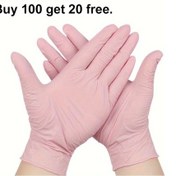 Resim Willowhaven Pembe M 120 Adet Nitril Eldiven Ev Temizlik Mutfak Boyama Kuaför 