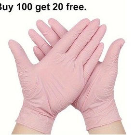 Resim Willowhaven Pembe M 120 Adet Nitril Eldiven Ev Temizlik Mutfak Boyama Kuaför 