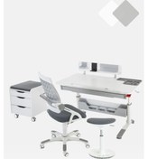 Resim Creo Mobili Yükseklik Ve Eğim Ayarlı, Sirius Premium Bilgisayar Ve Çalışma Masası Takımı Ekru/mavi Gri 