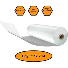 Resim 160 Micron Naylon Örtü, Şeffaf Su Geçirmez Naylon, 12x24 Metre 