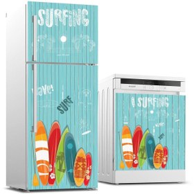 Resim Jasmin2020 Surfing Buzdolabı Ve Bulaşık Makinası Sticker Kaplama Etiketi 