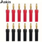 Resim Hoparlör Kablosu için 12 Adet Muz Fişi 4mm/0.16" Pin Fiş Açık Vidalı Tip 24K Altın Kaplama Bağlantı Elemanları 