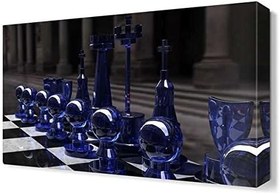 Resim Mavi Satranç Takımı Tablosu - 120x80 