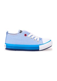 Resim Kiko Kids Tinna Bağcıklı Erkek Çocuk Keten Spor Ayakkabı Mavi 