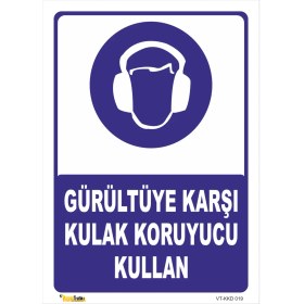 Resim Vizyon Trafik Gürültüye Karşı Kulak Koruyucu Kullan Levhası 