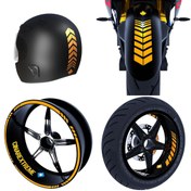 Resim Moto Rider 4'lü Sticker Seti Taksi Sarısı İç Dış Jant Şeridi Kask ve Çamurluk Çınar Extreme 