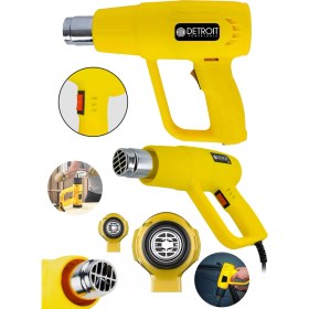 Resim Detroit Usa Powertools Darbeye Dayanıklı Bakır Sargılı Rezistans 2kademeli Sıcak Hava Tabancası Isı Makina-Sarı Daflong 