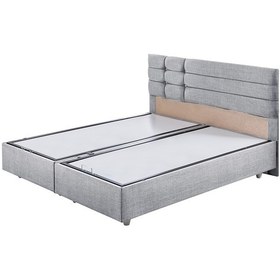 Resim Viyana Çift Kişilik Baza Başlık Letto Yatak Seti - Açık Gri 160 x 200 