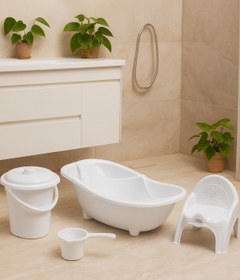 Resim Defne Kitchen 5'li Set Fileli Yenidoğan Küvet, Banyo Seti 