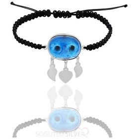 Resim Söğütlü Silver Gümüş Rose Süryani Nazar Boncuğu Bileklik 