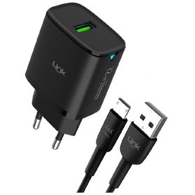 Resim Linktech C301 Safe 12W Micro USB Kablolu Hızlı Şarj Cihazı Seti Siyah 1 Adet 
