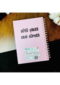 Resim Sütü Çilekli Seni Sürekli Konuşan Ajanda Pembe 