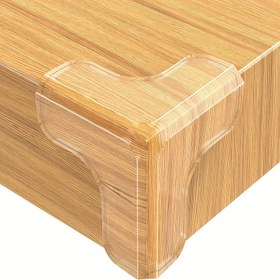 Resim 10 Adet Ekstra Büyük Şeffaf Plastik Köşe Koruyucular BPA İçermeyen Yapışkan Tamponlarla - Mobilya ve Masa Kenarları İçin Güvenlik Koruyucuları, Gıda Sınıfı, Darbe Emici, Kolay Kurulum 