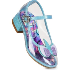 Resim Kiko Kids Rosella Unicorn Kız Çocuk Topuklu Abiye Şeffaf Ayakkabı 