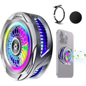 Resim Manyetik Yarı Iletken Göstergeli Rgb Telefon Soğutucu Fanı 