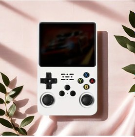 Resim Chuangyinshop Beyaz R36s El Retro Oyun Konsolu 64g Tf Kart Taşınabilir Cep Oyun Aleti 3 5 İnç Ips Ekran 