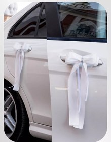 Resim Lubov' Morkov' Düğün Arabası İçin Beyaz Süsler - 4 Fiyonk Takımı 243432520 