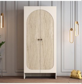 Resim Münih 2 Kapaklı 1 - Gardrop - Krem / Traverten Krem / Traverten 