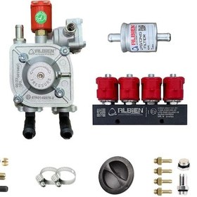 Resim Atiker Uyumlu Gaz Kesicili Sıralı Sistem Regülatör 110kw + Albien Lpg Enjektör 4 Silindir 3 Ohm 