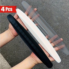 Resim 4 Adet Araç Tamponları - Dayanıklı Kauçuk Ön ve Arka Darbe Koruma, Çarpışma Önleyici Siyah & Beyaz Oto Tampon Koruyucuları, Araç Çizik Koruyucu | Akıcı Koruma | Şeffaf Koruyucu Katman 