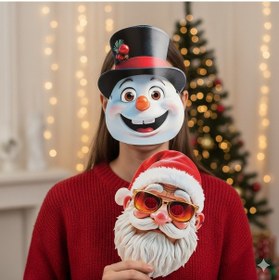 Resim Maske Yılbaşı Temalı 2li Kardan Adam Noel Baba Diğer 