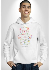 Resim Sadece Yaşamak Kadın Erkek Beyaz Kapüşonlu Sweatshirt Hoodie Beyaz 