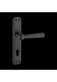 Resim Osmanlı Lüx Mat Siyah Aynalı Daire Çelik Kapı Kolu 1 Takım Daire Giriş Kapı Kolu 