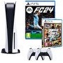 Resim Sony Playstation 5 Diskli Oyun Konsolu - 2. Dualsense Kol - EA Sports FC 24 - GTA 5 PS5 Oyun (İthalatçı Garantili) 