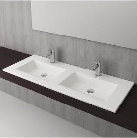 Resim Bocchi Milano Çift Gözlü Lavabo 120 CM Parlak Beyaz 1111-001-0126 