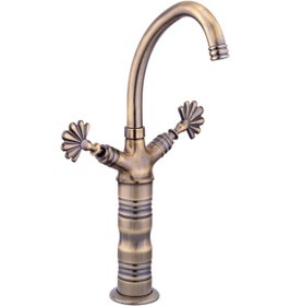Resim İsaoğlu Yapı Antik Gold Çanak Lavabo Bataryası Vintage Tasarım Çanak Lavabo Armatür Mat Gold Antik Gold Musluk Gold 