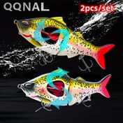 Resim QQNAL 2 adet 10g/23g Pervaneli Yem - Batıcı Biyonik Yapay Minnow Sert Yem Çok Eklemli Swimbait Tatlı Su ve Tuzlu Su Alabalığı ve Levrek Turna Balıkçılık Malzemeleri Aksesuarları 