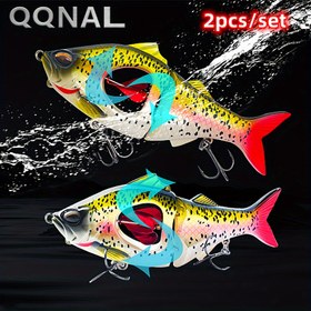 Resim QQNAL 2 adet 10g/23g Pervaneli Yem - Batıcı Biyonik Yapay Minnow Sert Yem Çok Eklemli Swimbait Tatlı Su ve Tuzlu Su Alabalığı ve Levrek Turna Balıkçılık Malzemeleri Aksesuarları 