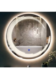 Resim Nova Led'li Kumlamalı Lavabo & Banyo Aynası Dokunmatik Sensörlü 80 X 80 Günışığı 