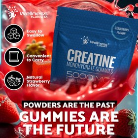 Resim WELLNESS LABS Creatine Monohydrate Muscle Gh Strength Recovery 5000mg 60 Gummies 