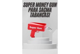 Resim MCM Group Para Dolar Saçma Para Atma Tabancası Otomatik Kırmızı Oyuncak 