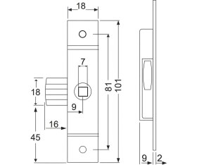 Resim Soho S - 613 Şaft Kapısı Kilidi Galvaniz 